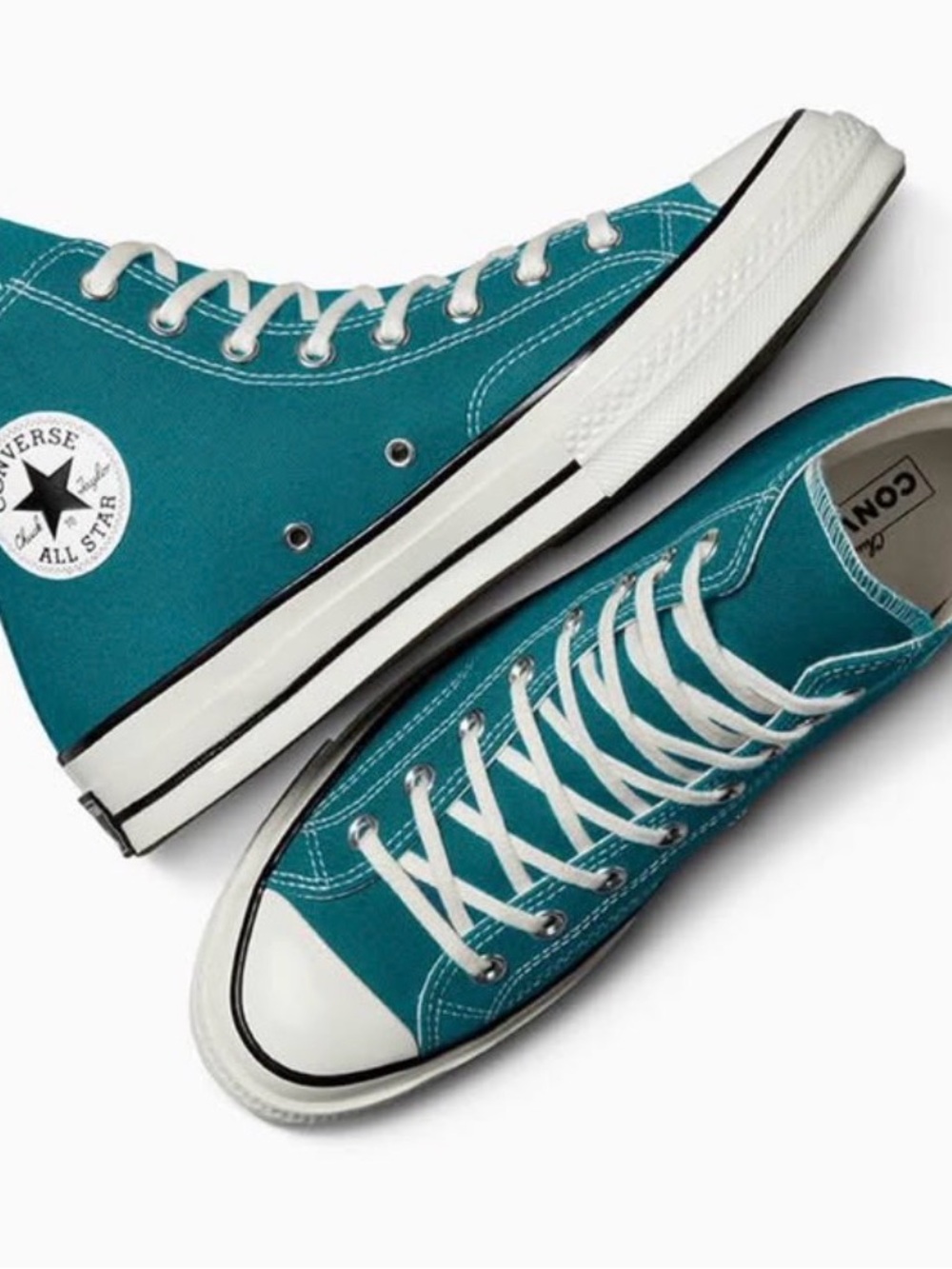 Converse High Top Sneakers in Teal with White Accents